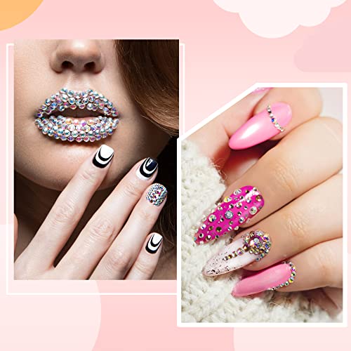 22600Pcs Flatback Bulk Jelly AB Rhinestones Set - 8 Colors Rhinestines for Nails, 3 Sizes(3mm,4mm,5mm) Gems for Crafts Bling Tumblers Glitter Crystal Phone Case Decoration Accessories