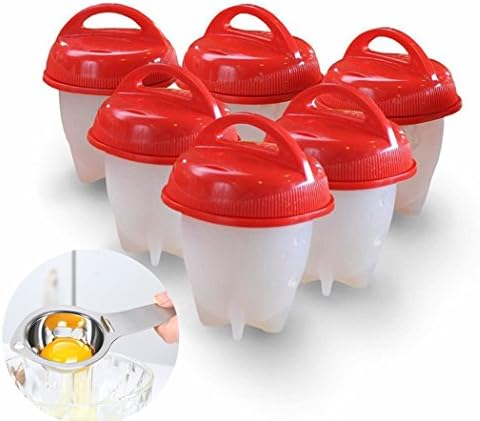 chiyan Egg Cooker Hard Boiled without the Shell.Non Stick Silicone.Bpa Free,6 Cups 6 1 Separator,AS Seen on TV, 8.x5.5x3.7, 0