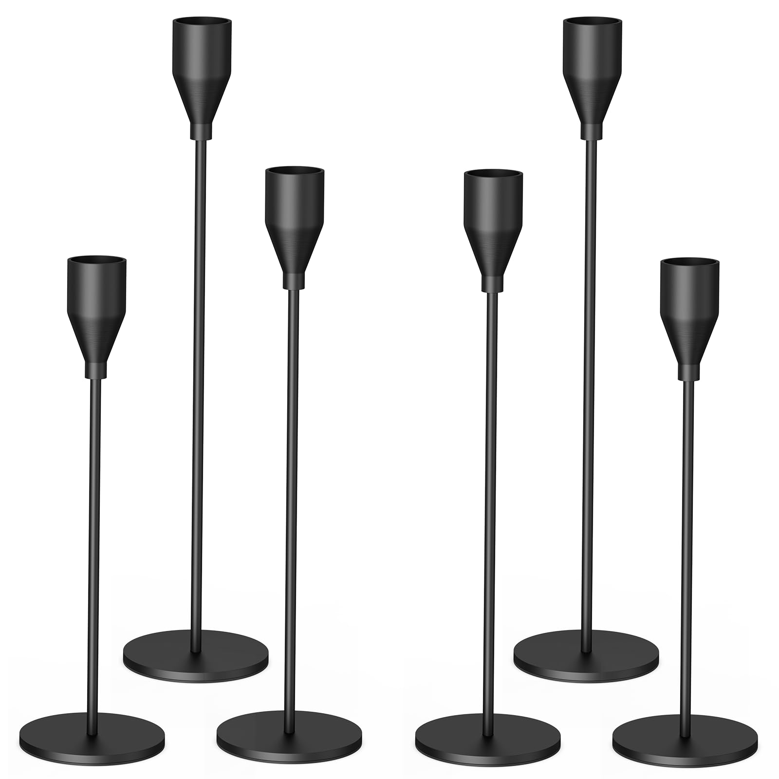 Photo 1 of ***MISSING PARTS*** MUZISST Candle Holder, Matte Black Candlestick Holders Set of 6, Taper Candle Holders, Candle Holder Decor on The Table/Fireplace/Cabinet, Taper Candle Holders, Candlesticks for Atmosphere Creator