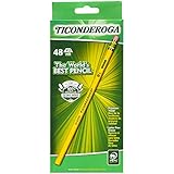 Ticonderoga Wood-Cased Graphite Pencils, #2 HB Soft, Yellow, 48 Count (13922)