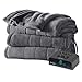 Sunbeam Heated Blanket | Microplush, 10 Heat Settings, Slate, Twin - BSM9KTS-R825-16A00