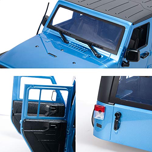 RCLions 313mm Wheelbase RC Car Body Shell Plastic for1/10 Scale RC Car Jeep Wrangler Axial SCX10-II 90046/90047 TRX4 kit (Blue)