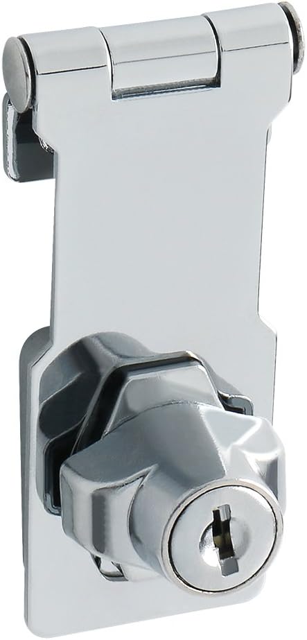 SAYAYO Shed Lock with 2 Keys, Keyed Hasp Door Lock Garden Gate Latch Bolt Security for Wooden Gates 3 Inches Chrome Finished