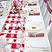 Aneco Valentine's Day Table Runner Plaid Heart Print Table Runner Mother's Day Table Runner for Home Wedding Party Valentine's Day Table Decorations