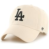 47 Brand MLB Natural Primary Logo Clean Up Adjustable Baseball Cap Hat, Adult One Size Fits All