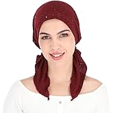 Madison Headwear Pretied Head Scarves for Women Featuring A Unique Sparkly Foil Finish and Stretchy Ribbed Fabric