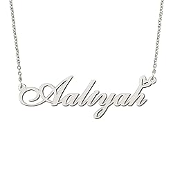 BYBWBL Aaliyah Name Pendant Necklace Silver Color
