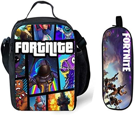 debieborahtoys Fortnite Pencil Case + Lunch Bag, Famous Game Fortnite Printing Bags Set, 2pack