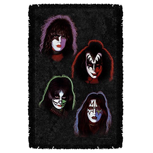 KISS - Solo Heads - Woven Throw Blanket Tapestry
