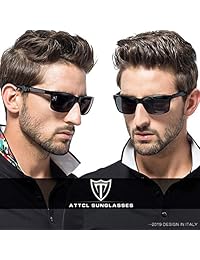 ATTCL Lentes de sol retro con marco de metal, lentes polarizados para conducir, viajar, con marco de metal Al-Mg ultra ligero para hombre