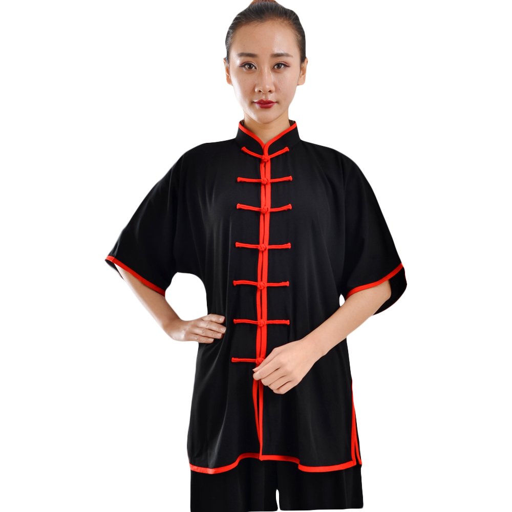 ZooBooUnisex Cotton Blend Short Sleeves Tai Chi Suit Morning Exercise Uniform Kung Fu Clothing