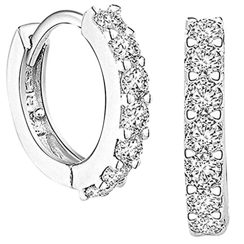 TONGHANG Hoop Earrings for Women, Plated Cubic Zirconia Cuff Earrings Huggie Stud, Ear Jewelry for Women, Perfect Valentine\'s Day, Birthday Gift