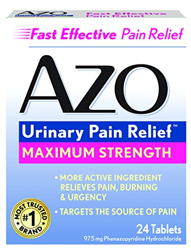 AZO Urinary Pain Relief Maximum Strength â€“Relieves Pain, Burning & Urgency â€“ Targets the Source of Pain â€“ Fast and Effective â€“ 24 Tablets