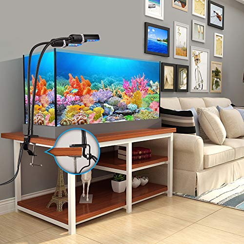 Bozily Aquarium Light Dimmable, Full Spectrum Freshwater Fish Tank Light with Replaceable Bulbs and Adjustable C-Clamp for Aquatic Plant Growth