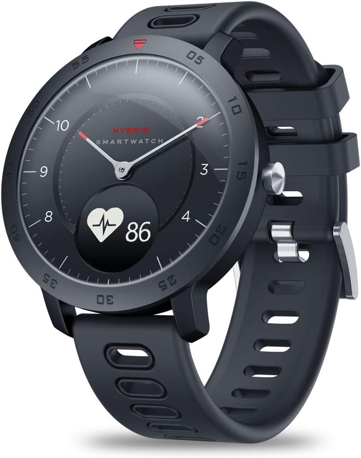 MIYSNEIRN Zeblaze Hybrid Smartwatch,Heart Rate Blood Pressure Monitor Weather Sports Fitness Tracker Dual Modes,for Android 4.4 / iOS 8.0 and above system (black)