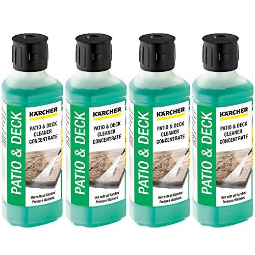 KARCHER Genuine Patio + Deck Pressure Washer Cleaner Detergent Fluid - Mixes up to 5L (Pack of 4)