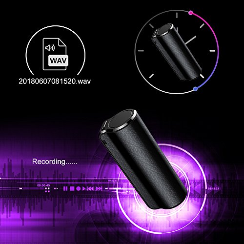ElementDigital Voice Recorder Digital Audio Recorder 8GB Voice Activated with Mp3 Player One Button Recording & Save Non-Stop 1000h Recording Perfect for Monitor Speech Portable Concealed (8GB)