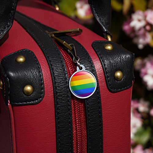 Rainbow Pride Gay Lesbian Contemporary Jacket Handbag Purse Luggage Backpack Zipper Pull Charm
