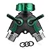 Garden Hose Splitter 2 Way - Water Hose Splitter with Long Handle Garden Hose Shut off Valve Double Y Connector Faucet Splitter Hose Connector