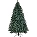 Goplus 7FT Pre-Lit PVC Artificial Christmas Tree Auto-Spread/Close up Premium Spruce Hinged w/ 300 LED Lights & Metal Stand, Green (7 FT)