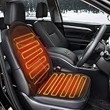 Tvird Heated Seat Cushion 12V Car Heated Seat Covers Comfortable Car Seat Heater Adjustable Temperature for Cold Weather, Winter Driving, Safer Nonflammable UL Wiring-2019 Upgraded (Black)
