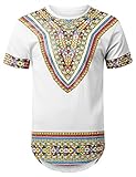 URBANCREWS Mens Hipster Hip Hop African Dashiki Graphic Top Shirts