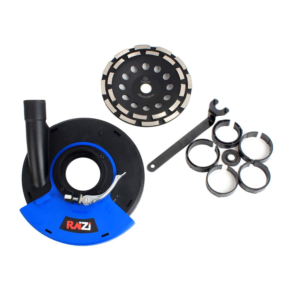 Raizi 180 mm (7-inch) Universal Surface Grinding Dust Shroud Hand Angle Grinder+180 mm Diamond Grinding Cup Wheel