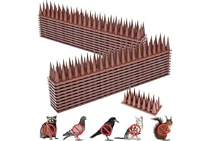 AQJBH Bird Spikes, 20 Pack Bird Squirrel Raccoon Pigeon Cat Animal Deterrent Spikes for Outside Anti Bird Defender Spikes Outdoor to Keep Birds Away