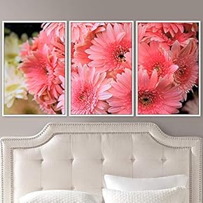 signwin 3 Piece Framed Canvas Wall Art Pink...