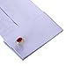 Habool Super Shiny Cufflinks Round Hollow Pattern with Elegant Crystal Red Stone for Men Women Wedding Business Party Gift - 1 Pair