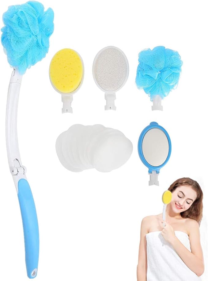 Body Shower Brush, Multifunctional 4in1 Folding Long