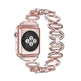 ANCOOL Apple Watch Band Elliptical Style Stainless Steel Smart Watch Band for Apple Watch Series 1 Series 2 - 38mm Rose Gold