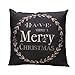 Pillow Cases,IEason Clearance! Christmas Letter Sofa Bed Home Decoration Festival Pillow Case Cushion Cover (Black)