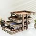 MyGift 4-Tier Wood Desktop Document Paper Organizer Collapsible Distressed Brown Expandable Stacking Trays
