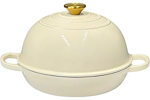 Enameled Cast Iron Dutch Oven Pot with Lid – Dutch Oven for Sourdough Bread Baking, 6 Quart, 26cm, white