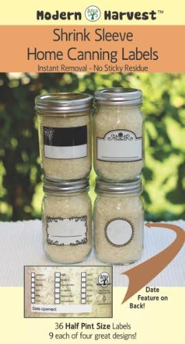Heat Shrink Home Canning Labels Half-pint Jar Combo Pack by Modern Harvest