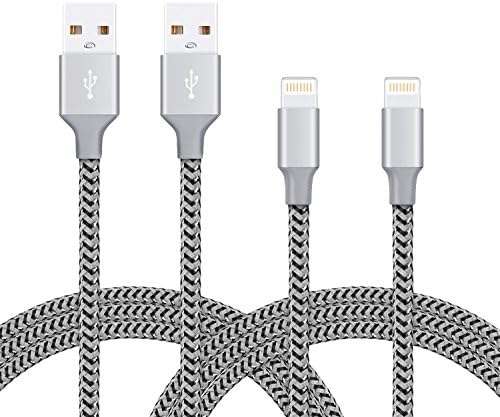 Novtech iPhone Cable 2Pcs 6ft Nylon Braided Cord Lightning to USB Charging Cable Apple Charger for iPhone 7 7Plus 6 6s 6 Plus 6s Plus 5 5s 5c iPad iPod air nano touch-Black and White