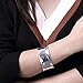 Hosaire Dangle Silver Stainless Steel Wide Cuff Bangle Bracelet for Women Men