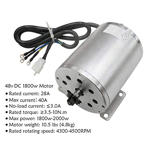 TDPRO Full Set of 48V 1800W Brushless Electric Motor Controller Throttle Grip Pedal Wiring Harness Ignition Key 4 x12V Battery and Charger for Go Kart Scooter E Bike Motorized Bicycle ATV Mini Bikes