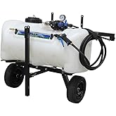 Master Manufacturing 25 Gallon Deluxe Lawn Pull-Behind Trailer Broadcast Sprayer, 2.2GPM