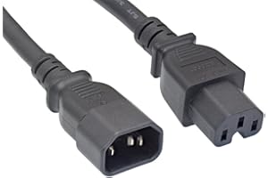 Cablelera AC Extension Power Cord, IEC320 C14 to IEC320 C15, 14 AWG, 15A, 250V (ZWACDEAE-10)