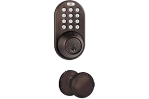 MiLocks TFK-02OB Electronic Keyless Entry Door Knob with Keypad, Auto-Lock Triple Security System, Easy to Install Keypad Door Lock for Interior or Exterior Use, Oil Rubbed Bronze