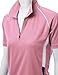 Coolon 2 Tone Collar Short Sleeve Zipper Polo Tee Pink XXXL