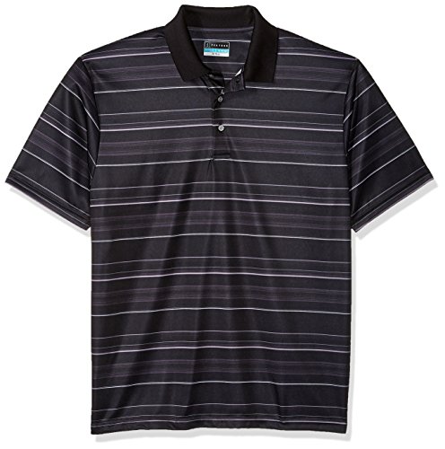 PGA TOUR Men's Short Sleeve Energy Airflux Printed Striped Polo