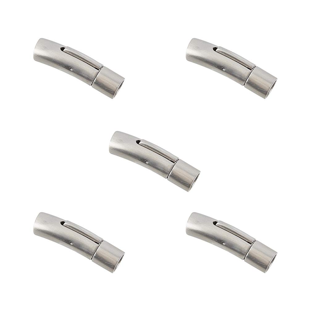 UNICRAFTALE 6mm Hole Column Bayonet Clasps 5 Sets Stainless Steel Bayonet Clasps Leather Cord End Clasps Connectors for Bracelets Necklaces Buckle Jewelry Making