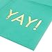50-Pack Teal Celebrate Napkins with Gold Foil YAY - 3-Ply, 5 x 5 in - Cute Cocktail & Congratulations Napkins for Party Supplies