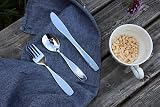 EXZACT Childrens Cutlery Set Stainless Steel 6pc Kids Toddler Utensils Dog Cat view 6