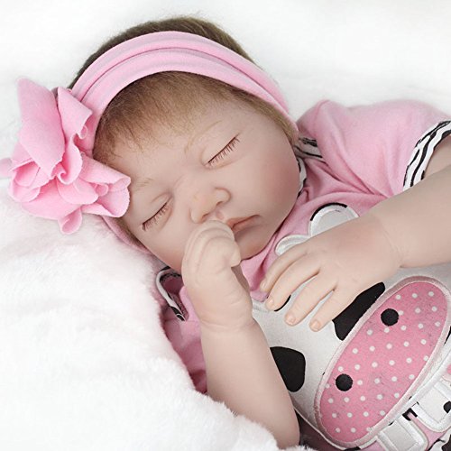 Hoomai 22inch 55cm Poupee Reborn Bebe Fille Silicone Realiste Baby Dormir Doll Jouet Pas Cher Jeux Et Jouets Poupees Et Accessoires