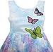Sunny Fashion Girls Dress Rose Flower Print Embroidery Purple