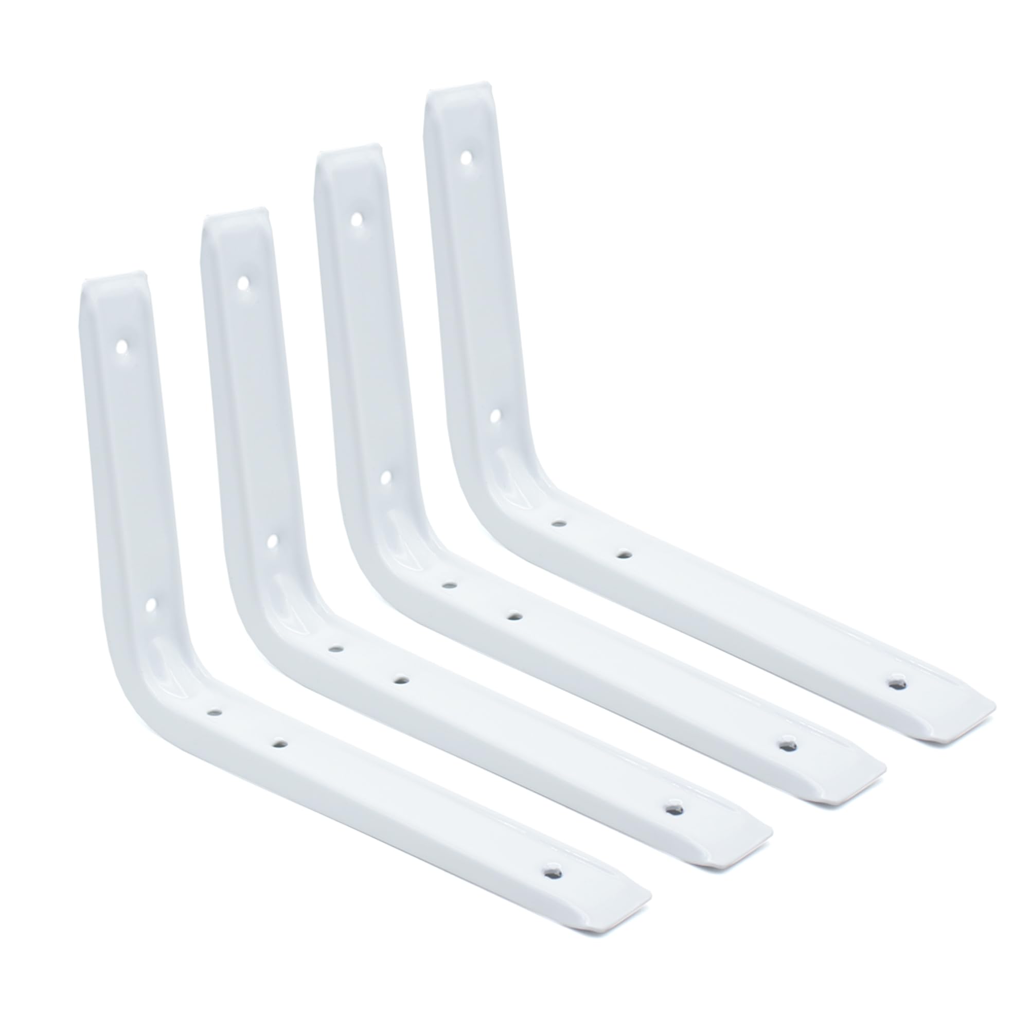 DOJA Barcelona Shelf Bracket, White, 300 x 250 mm, Pack of 4, Metal Angle Shelf Bracket, Angle for Shelves, Wall Angle Shelf Bracket for DIY, Shelf Support, Wall Shelf Bracket, Shelf Bracket, White